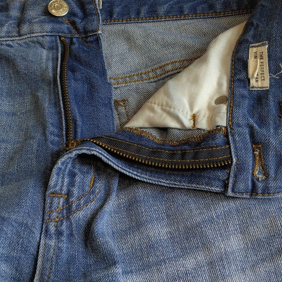 Madewell Size 28 The Perfect Vintage Jean Distressed Ripped Knee Blue Denim - Picture 10 of 15